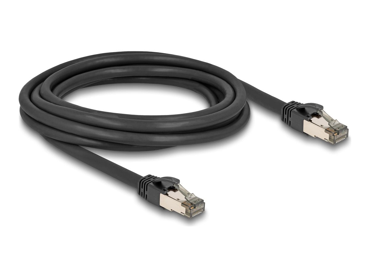 DELOCK RJ45 Netzwerkkabel Cat.6A U/FTP 3 m schwarz - Vorderansicht