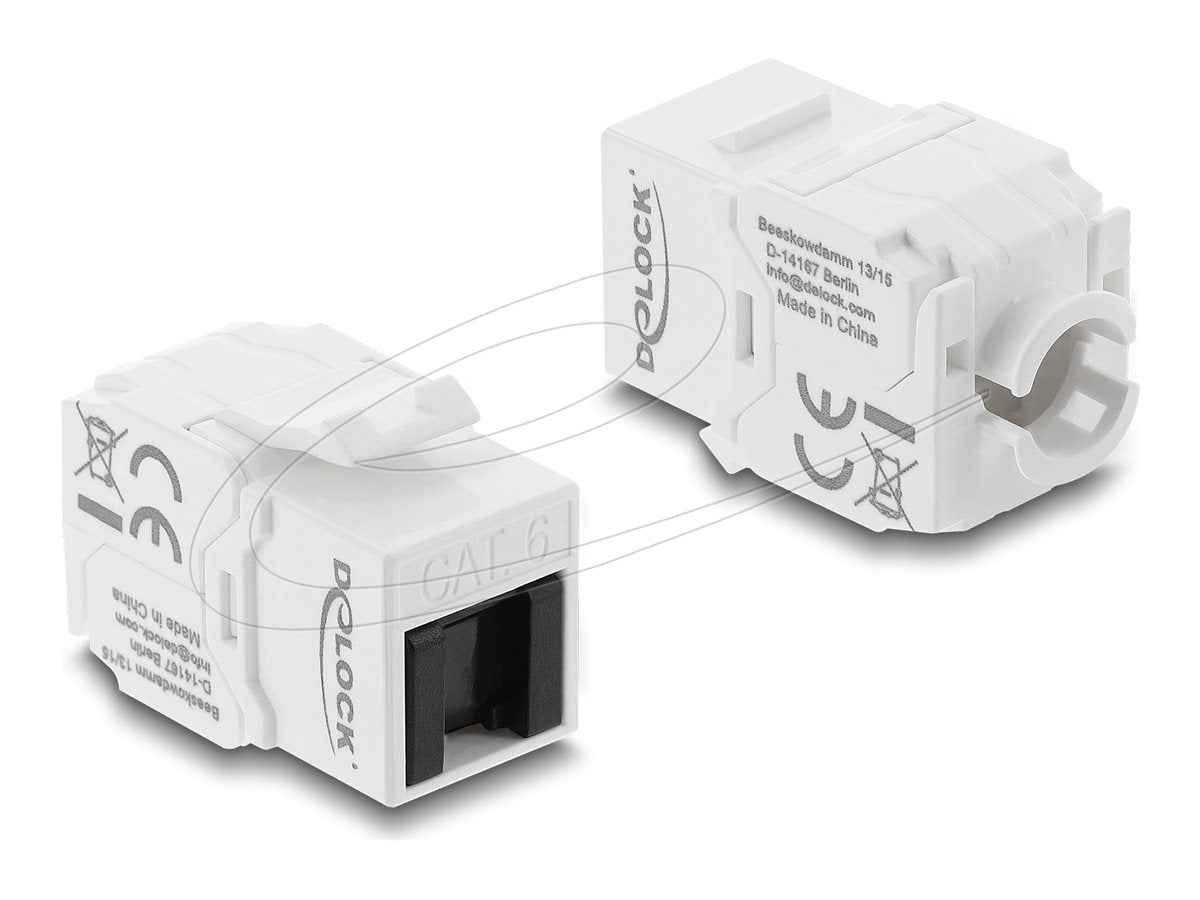 DELOCK Keystone Modul RJ45 Buchse zu LSA Cat.6 UTP Vorderansicht