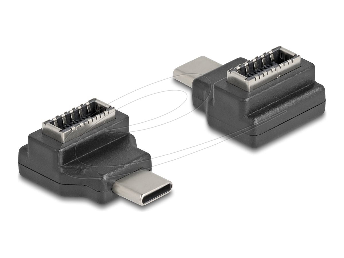 DELOCK Adapter USB 10 Gbps USB Type-C Stecker zu Typ-E Key A Buchse schwarz - Vorderansicht