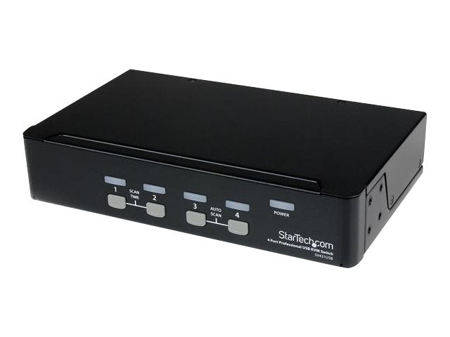 STARTECH.COM 4 Port VGA USB KVM Switch mit Hub - VGA KVM Umschalter für 4 PCs - Desktop KVM Switch mit 4x USB 2.0