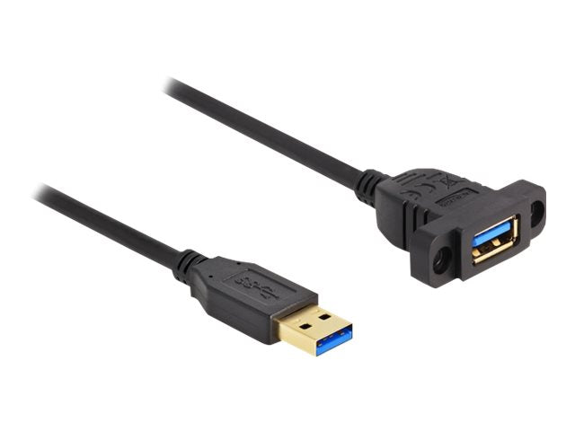 DELOCK SuperSpeed USB 5 Gbps USB 3.2 Gen 1 Kabel USB Typ-A Stecker zu Buchse 1m - Vorderansicht