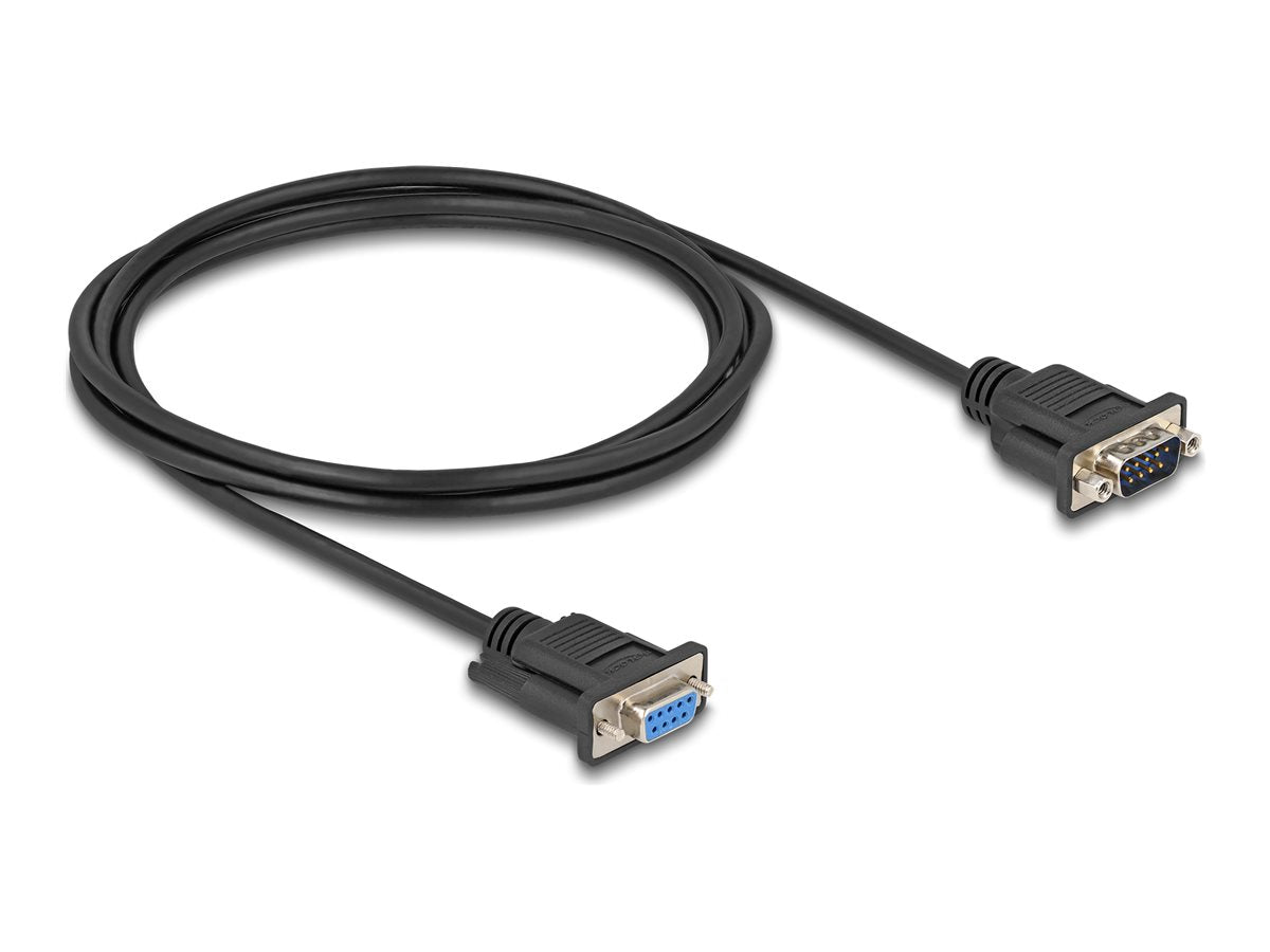 DELOCK Seriell Kabel RS-232 D-Sub9 Stecker zu Buchse 1m - Vorderansicht