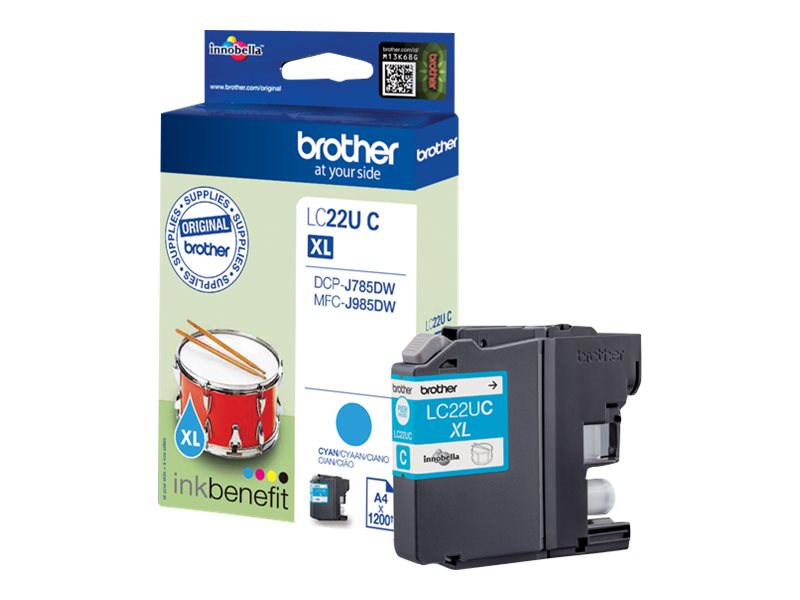 BROTHER LC-22UC Tintenpatrone Cyan Vorderansicht