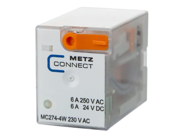 Vorderansicht des METZ CONNECT MC274-4W 230 V AC Industrierelais