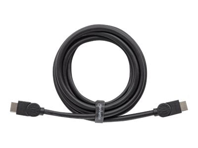 MANHATTAN Premium HDMI-Kabel mit Ethernet-Kanal 4K60Hz 18 Gbit/s Bandbreite HDMI-Stecker auf HDMI-Stecker geschirmt schwarz 3m