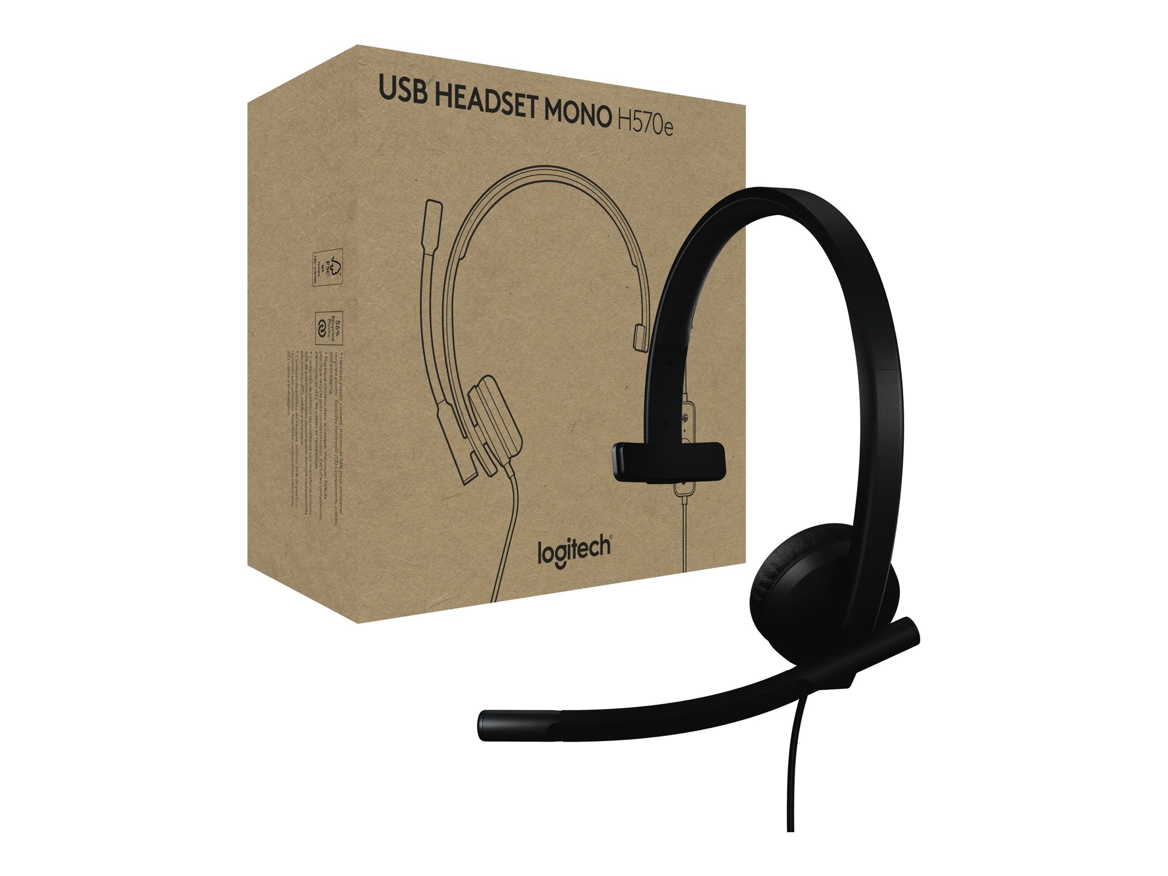 LOGITECH H570e Mono Teams version Headset Black - Vorderansicht