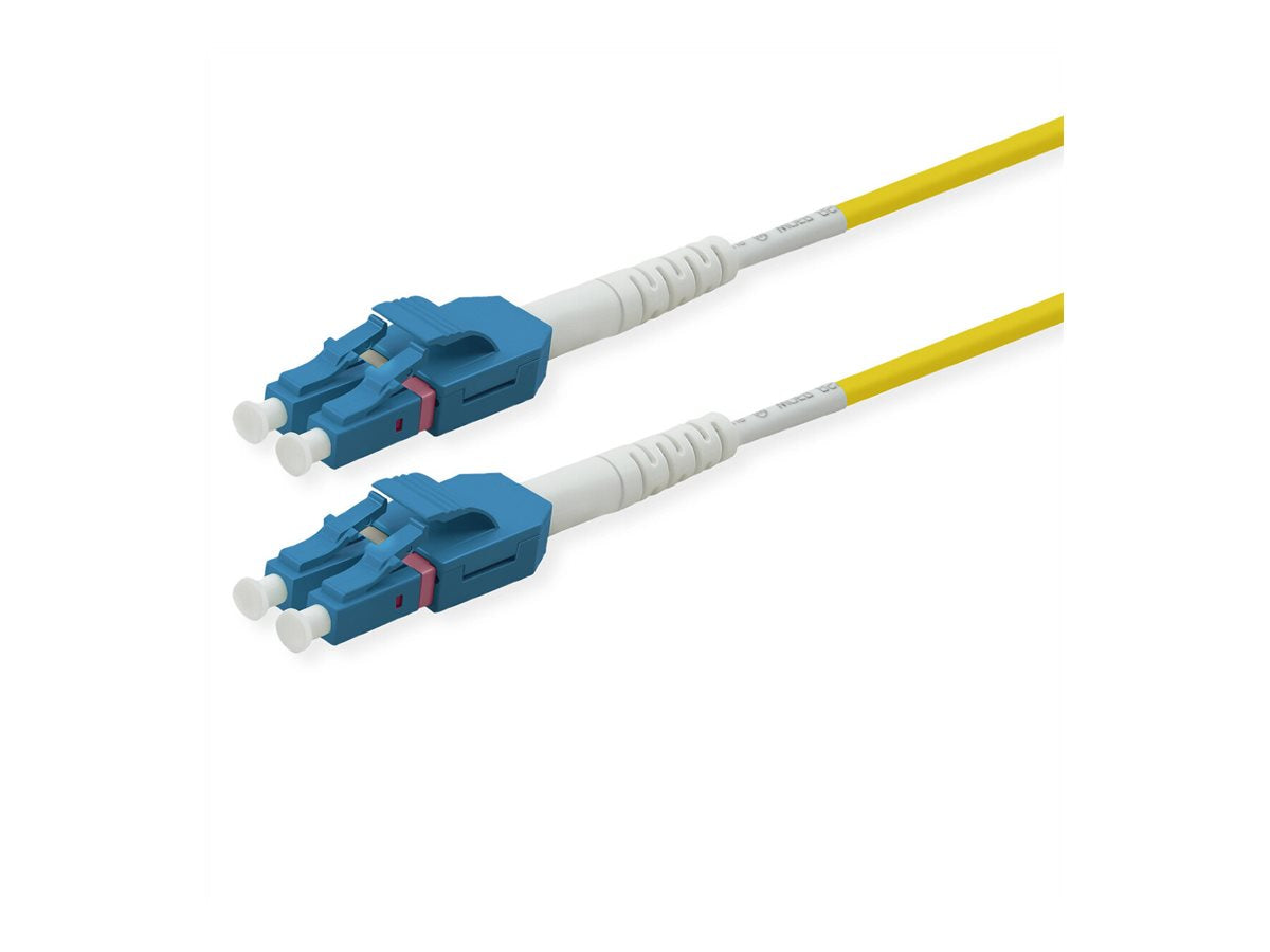 ROLINE LWL-Kabel duplex 9/125um OS2 LC/LC UNIBOOT gelb 20m - Vorderansicht