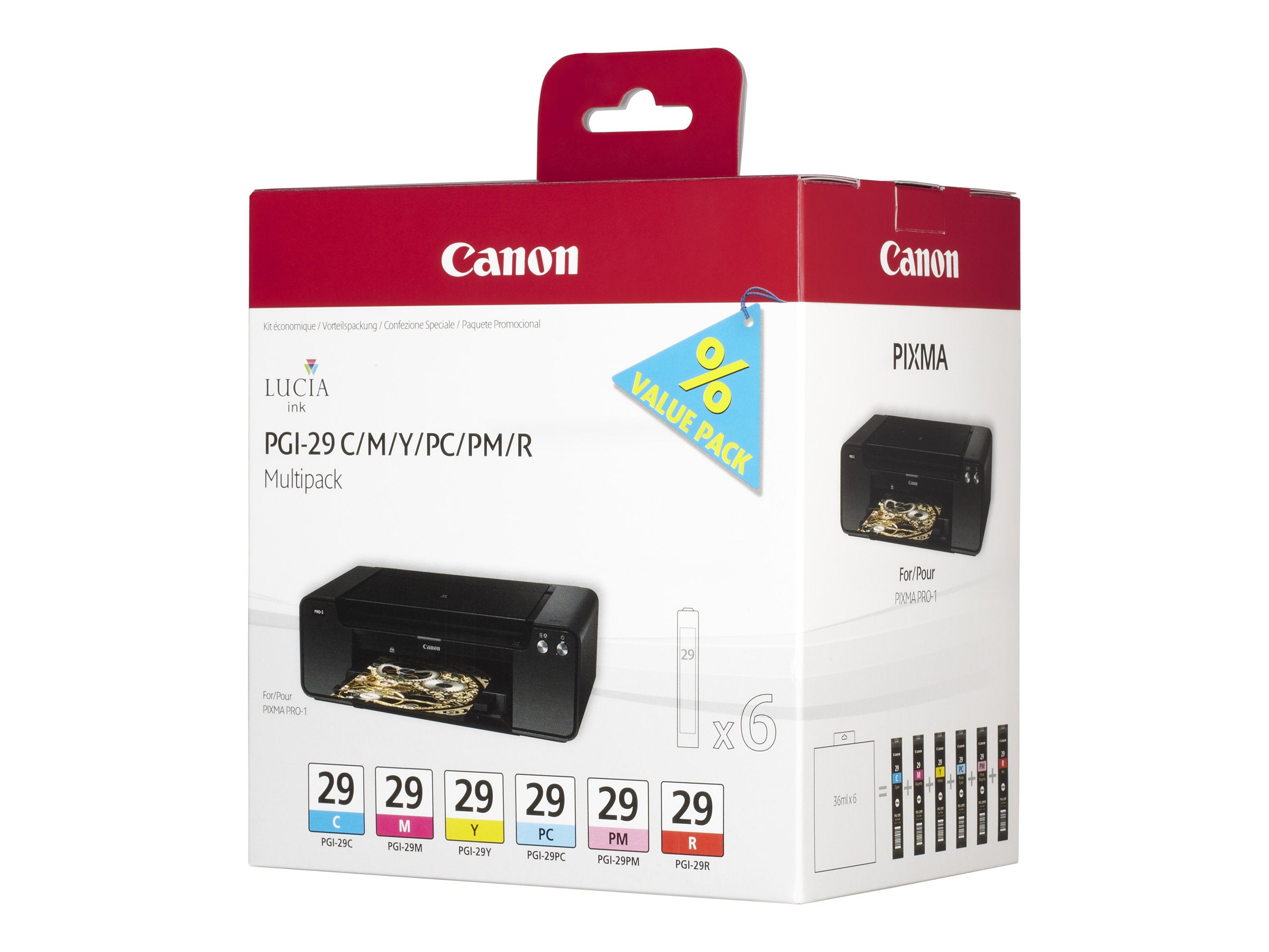 CANON 1LB PGI-29 CMY/PC/PM/R Tintenbehälter Verpackung