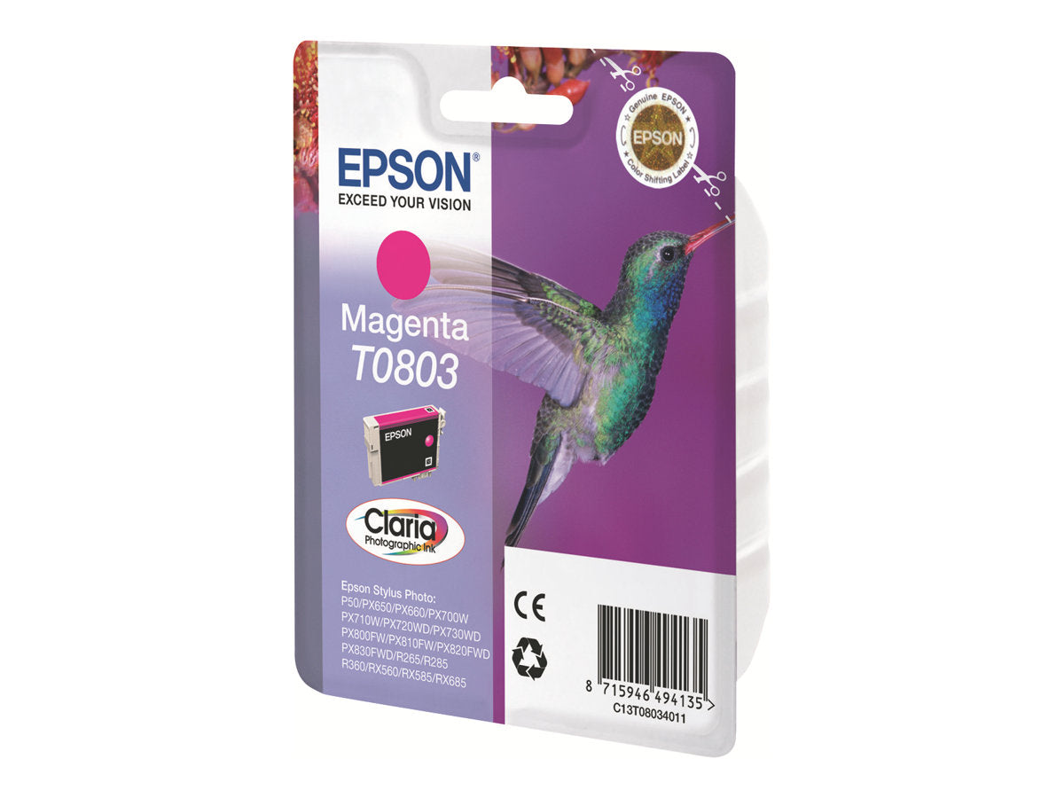 EPSON T0803 Tintenpatrone magenta Verpackung