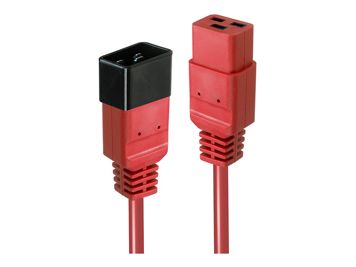 LINDY 1m IEC C19 auf IEC C20 Verlängerung rot - Verpackung