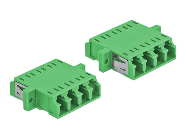 DELOCK LWL Kupplung LC Quad Buchse zu LC Quad Buchse Singlemode 2 Stück grün