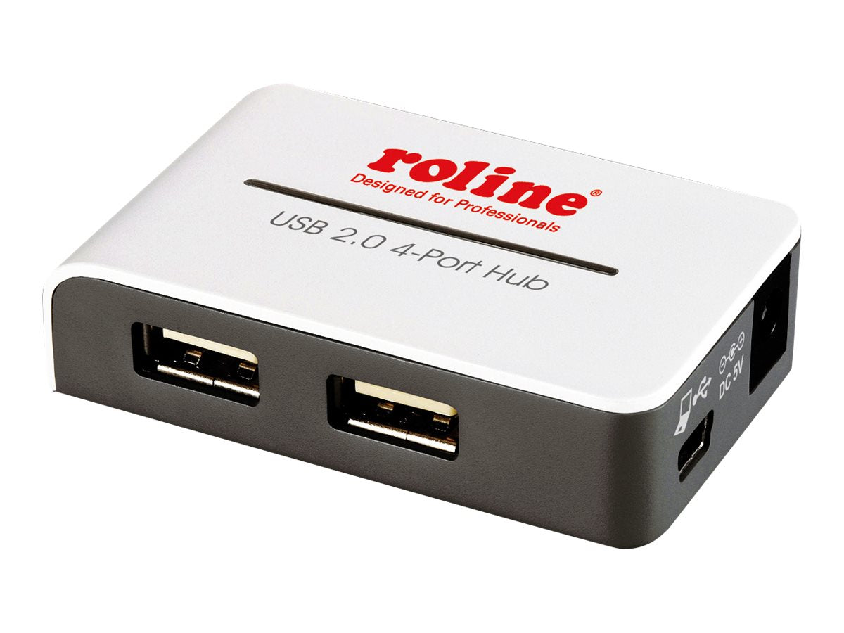 ROLINE USB 2.0 Hub Black and White Vorderansicht