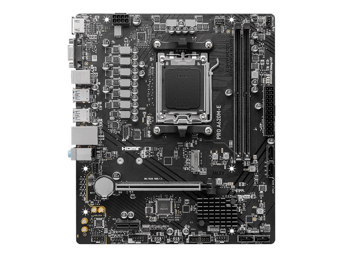 MSI PRO A620M-E AM5 mATX Motherboard Vorderansicht