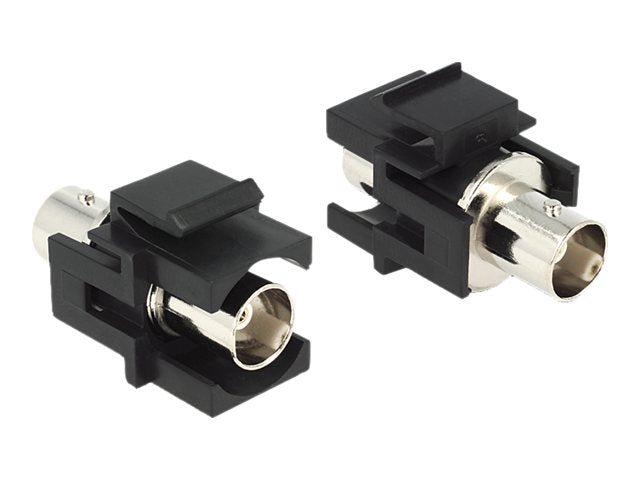 DELOCK Keystone Modul BNC Buchse > BNC Buchse schwarz - Vorderansicht