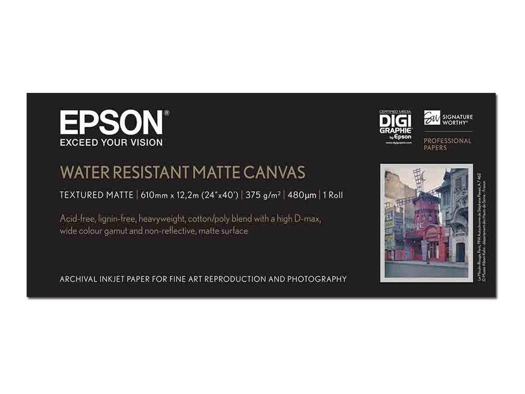 EPSON Matte water resistant canvas inkjet 375g/m2 610mm x 12.2m Vorderansicht