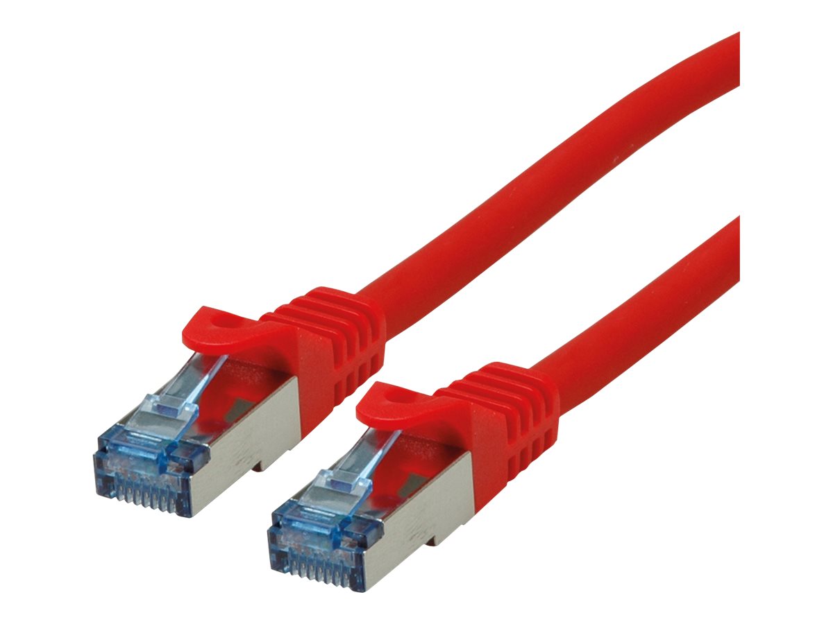 ROLINE Patchkabel Kat.6A S/FTP rot 15m - Vorderansicht