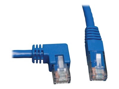 EATON TRIPPLITE Left-Angle Cat6 Gigabit Molded UTP Ethernet Cable RJ45 Left-Angle M to RJ45m Blue 10 ft. 3
