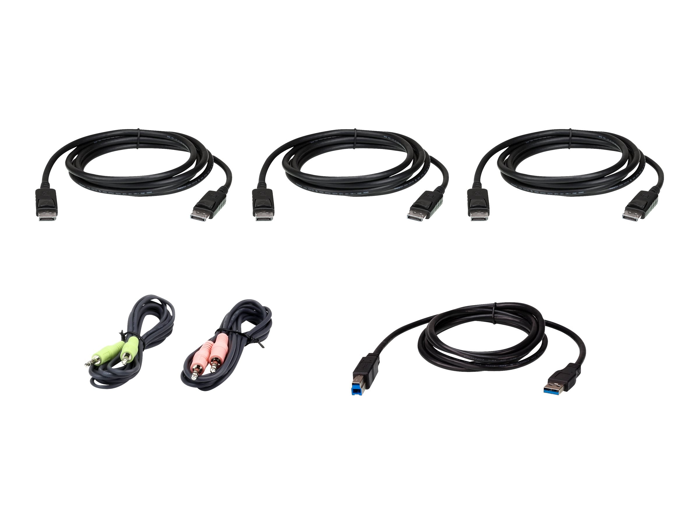 ATEN 2L-7D02UDPX6 USB DisplayPort Triple Display KVM Kabel-Set Vorderansicht
