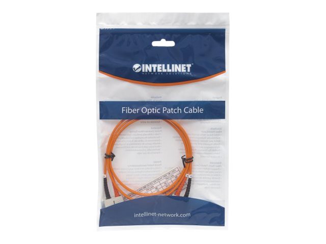 INTELLINET LWL Kabel SC/SC OM2 1m orange Duplex Multimode Vorderansicht