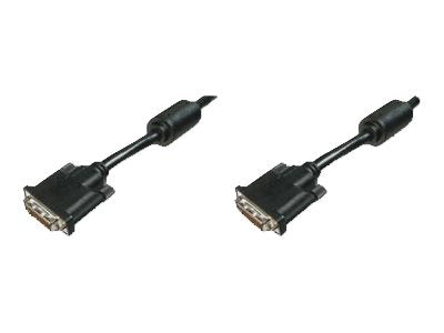 ASSMANN DVI Anschlusskabel DVI 24+1 2x Ferrit St/St 10,0m DVI-D Dual link sw - Vorderansicht