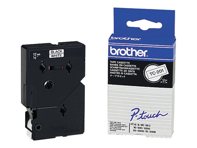 BROTHER P-Touch TC-201 schwarz auf weiss 12mm - Verpackung
