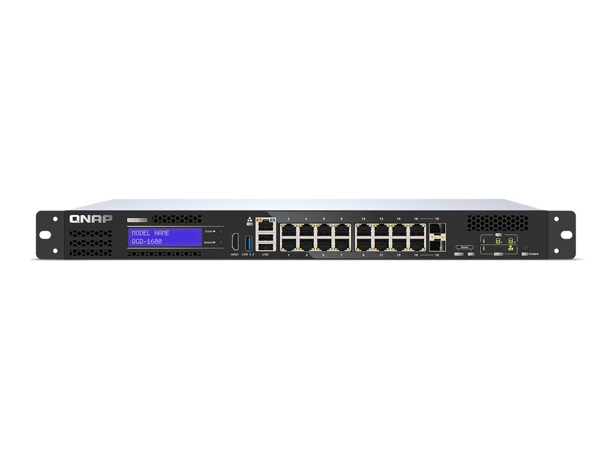 QNAP QGD-1600-8G smart PoE edge switch Vorderansicht
