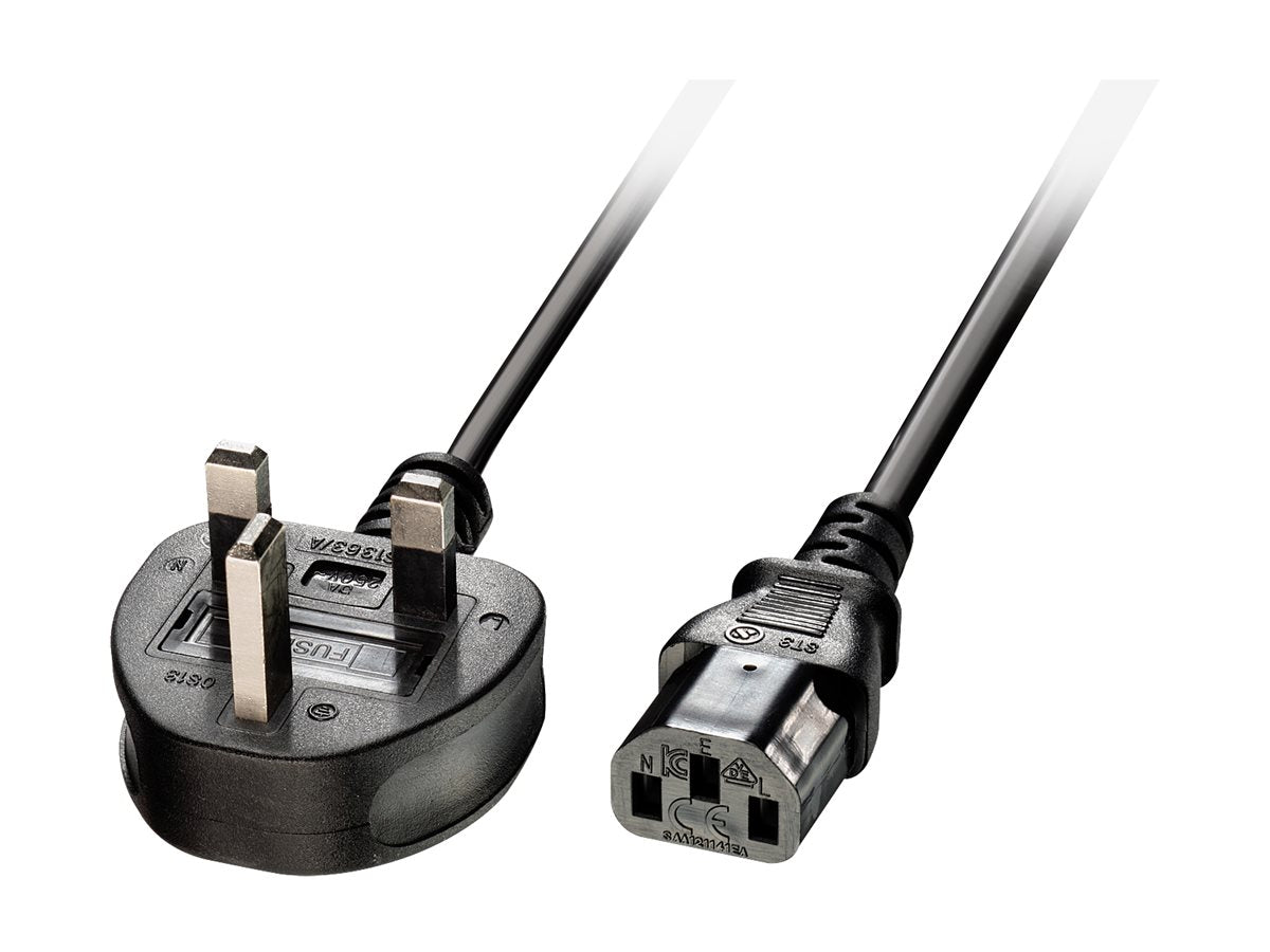 LINDY 2m IEC-Netzkabel UK - Vorderansicht