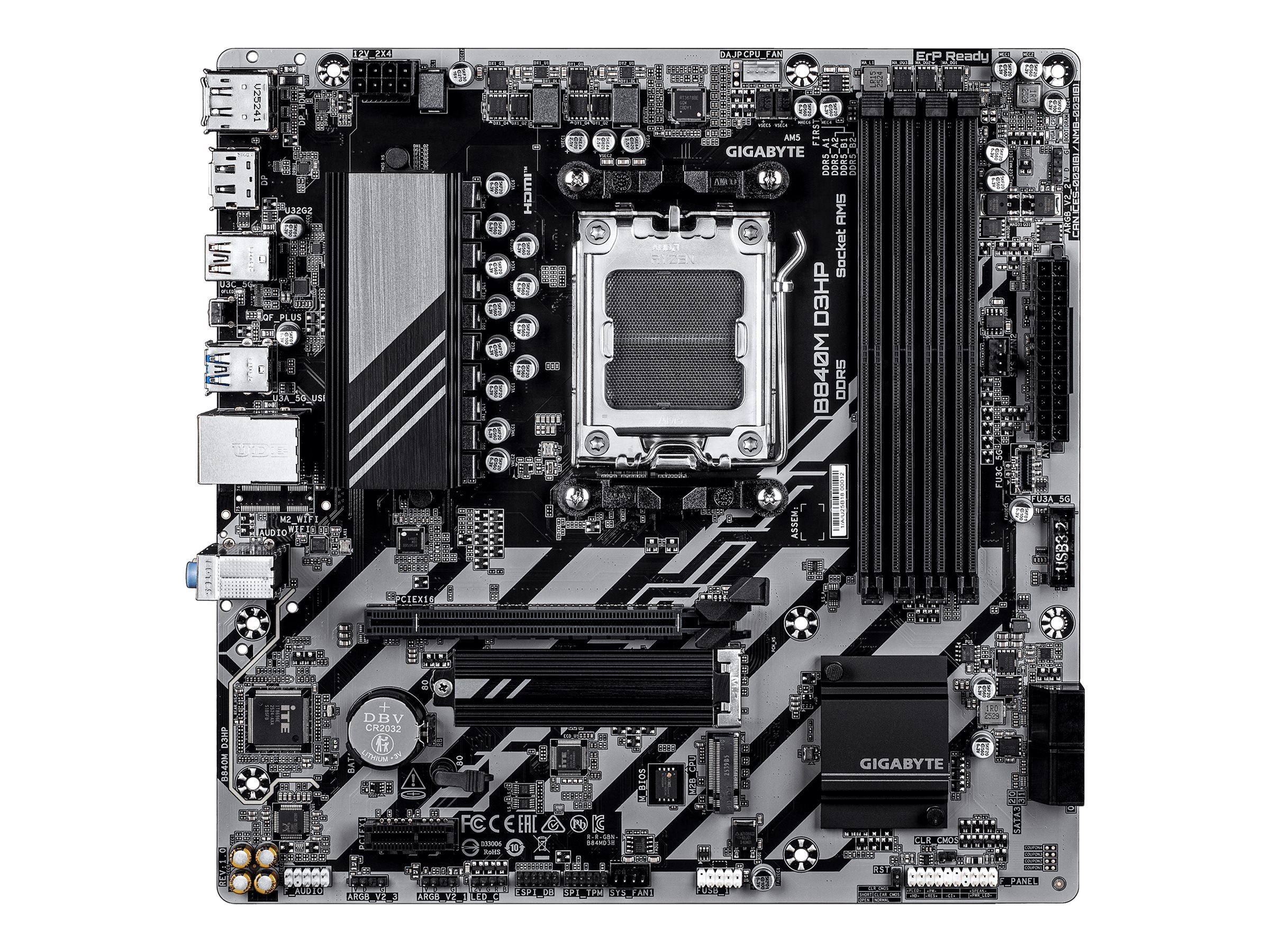 GIGABYTE B840M D3HP Motherboard Vorderansicht