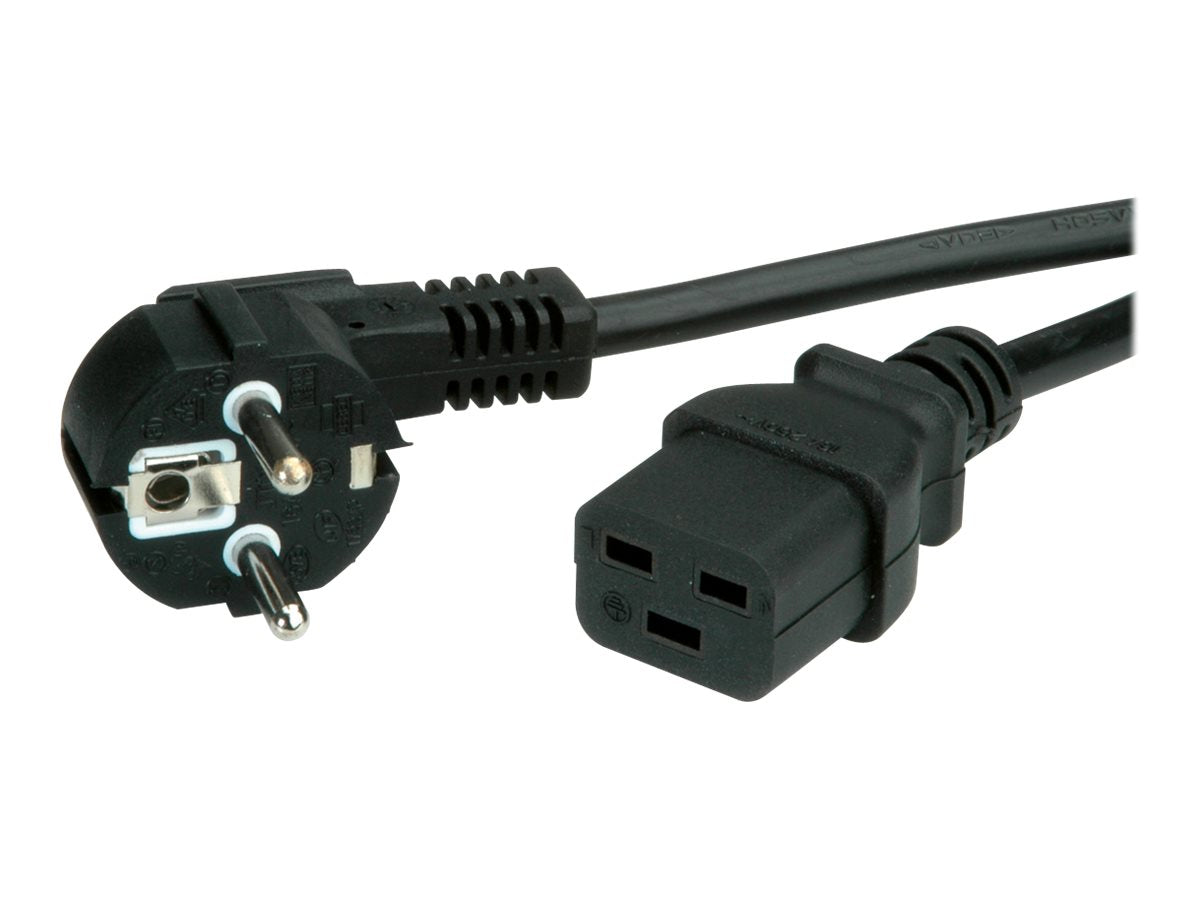VALUE Netzkabel Schutzkontakt- IEC320-C19 16A 2m - Vorderansicht
