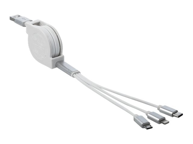 DELOCK USB 3in1 Aufrollladekabel Vorderansicht