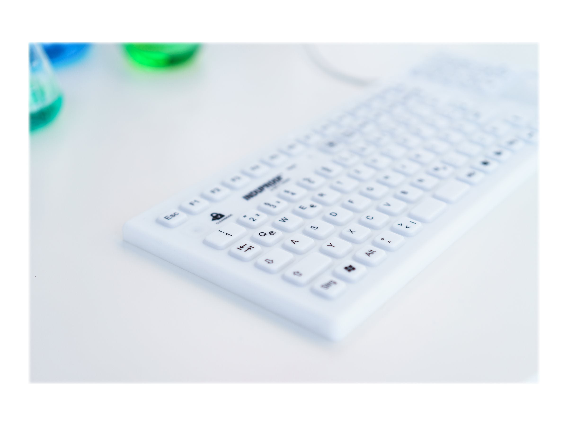 GETT InduProof Smart Touch Silikontastatur m. Touchpad und NUM-block IP68 Reinigungsfkt. 107 Tasten USB Farbe: weiss Layout: CH