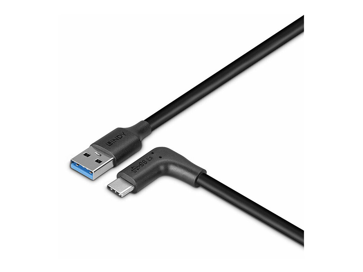 LINDY 1m USB 3.2 Typ A an C Kabel 90 gewinkelt - Vorderansicht
