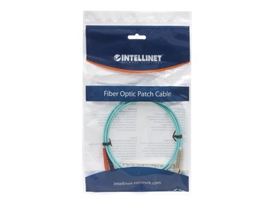 INTELLINET LWL Kabel LC/ST OM3 2m aqua 50/125um Duplex Multimode - Verpackung
