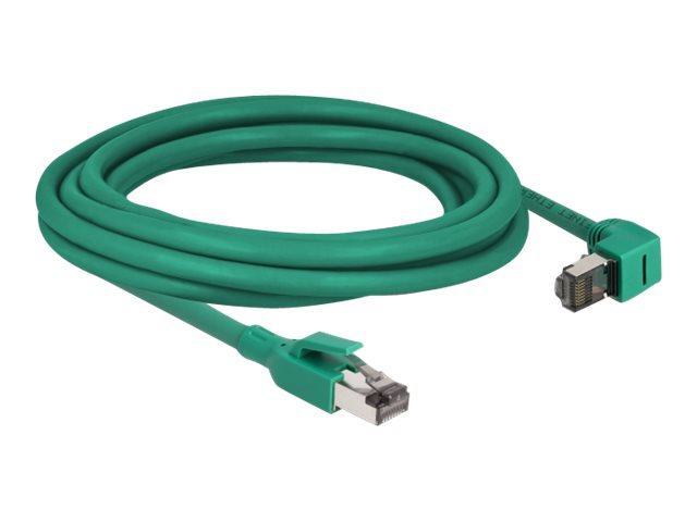 DELOCK RJ45 Netzwerkkabel PROFINET SF/UTP 90 gewinkelt 3m grün - Vorderansicht