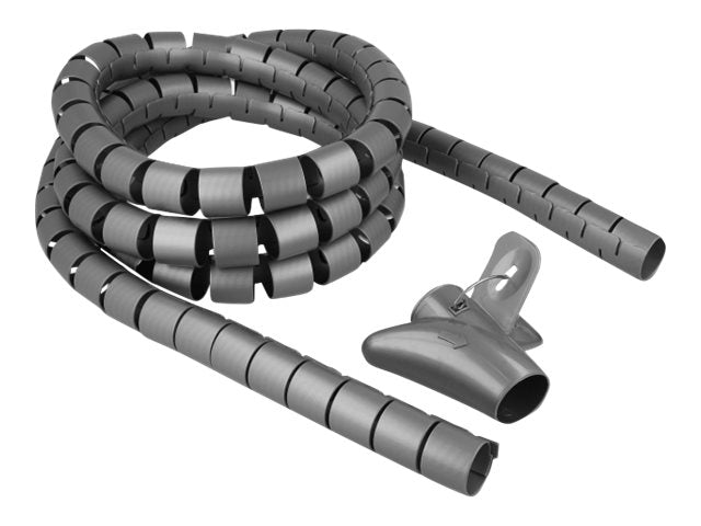 DELOCK Spiralschlauch mit Einziehwerkzeug 2,5m x 30mm grau - Vorderansicht