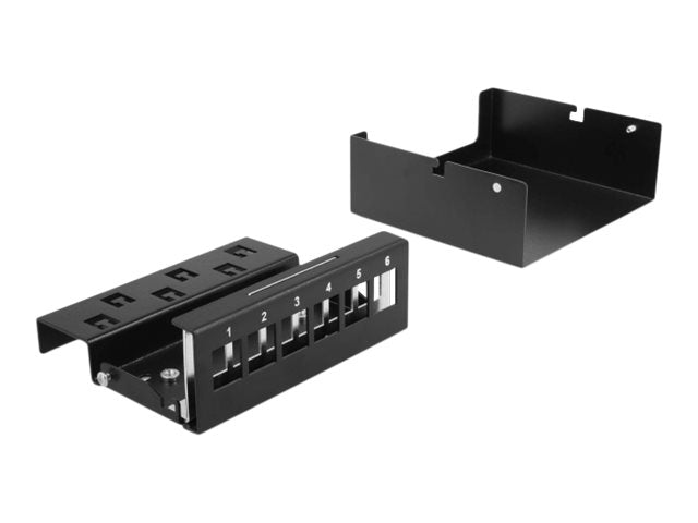 DELOCK Keystone Patchpanel 6 Port schwarz - Detailansicht