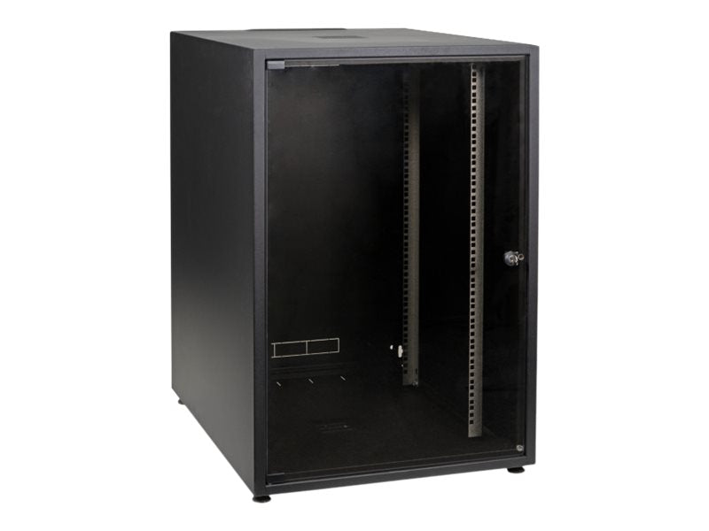 EFB 19Zoll Netzwerkschrank OFFICE SERIE 18HE 600X800 RAL9005 Schwarz - Vorderansicht