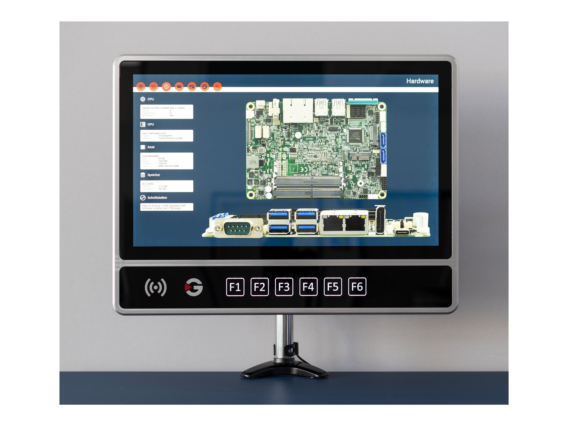 GETT InduSmart Panel PC BlackLine 21,5 Zoll Vorderansicht