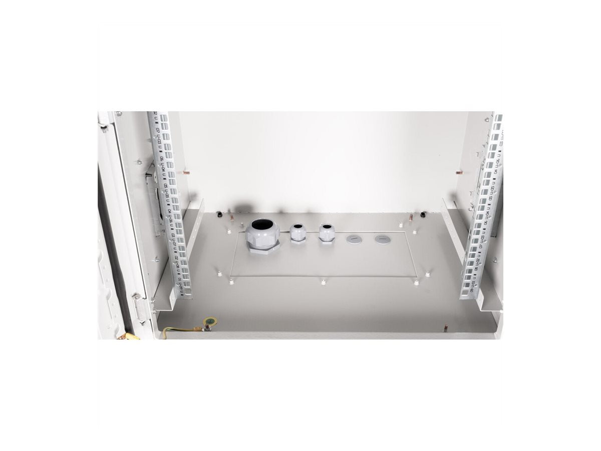 ROLINE Wandgehäuse Pro 48,26cm 19Zoll 9 HE 600x450 IP55 outdoor grau - Innenansicht