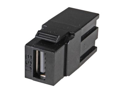 EFB Keystone Einbauadapter USB2.0 A - A schwarz Vorderansicht