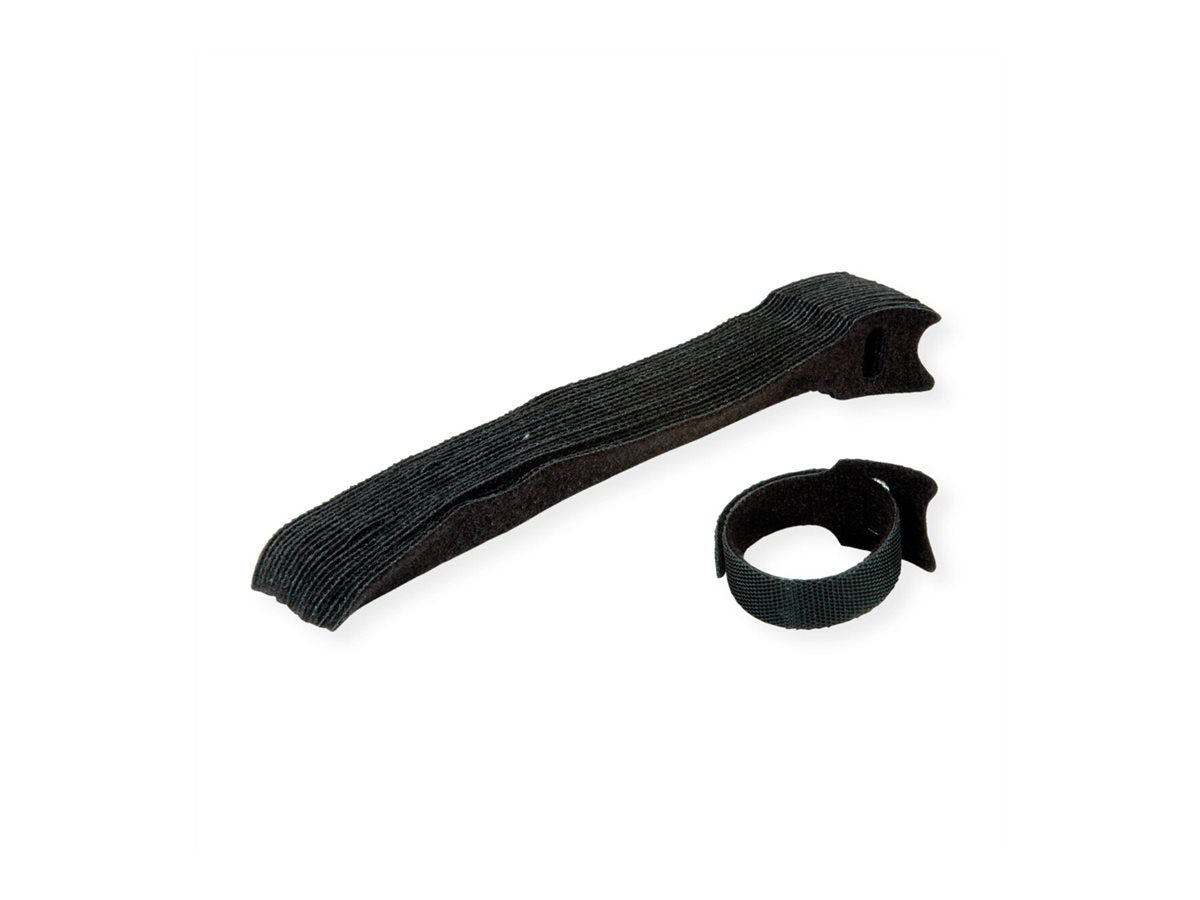 VALUE Klettbänder mit Lasche schwarz 15cm Detailansicht