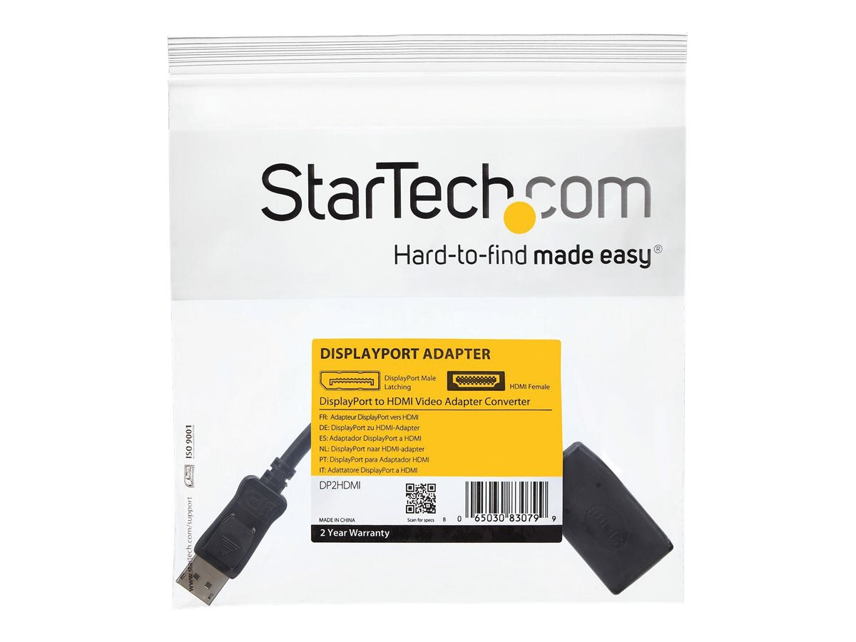 STARTECH.COM DisplayPort auf HDMI Video Adapter / Konverter - DP zu HDMI mit bis zu 1920x1200 - DP / HDMI Länge 24cm St/Bu