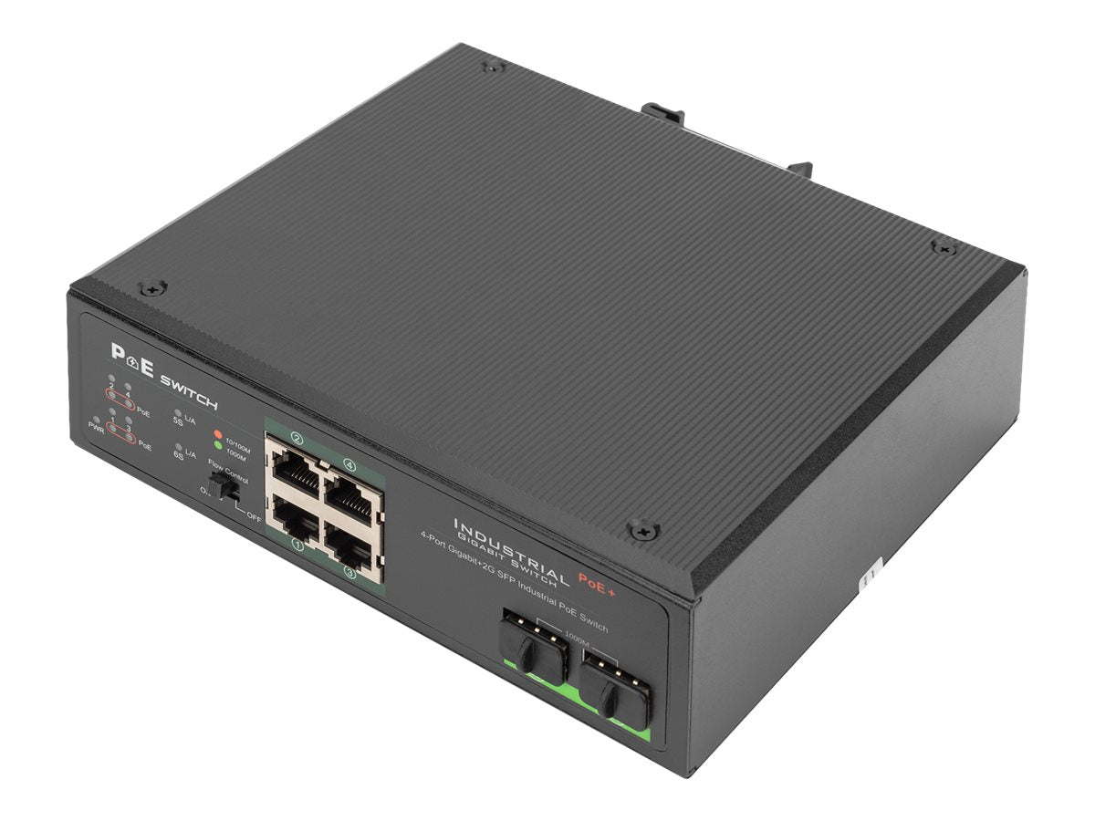 DIGITUS DN-651109 Industrieller 4-Port Gigabit PoE+ Switch Verpackung