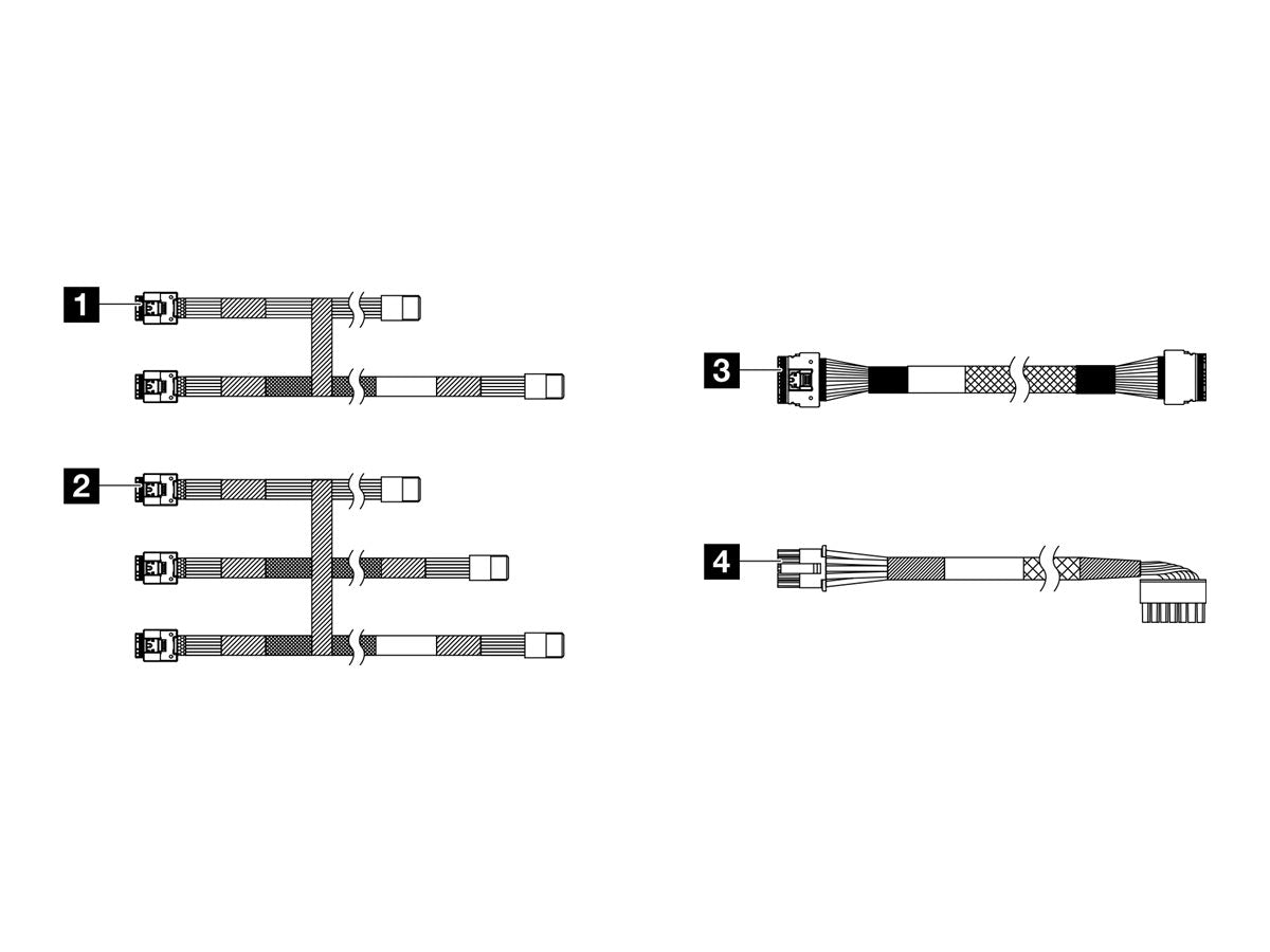 LENOVO ISG ThinkSystem SR250 V3 CFF RAID/HBA Adapter Cable Kit - Vorderansicht