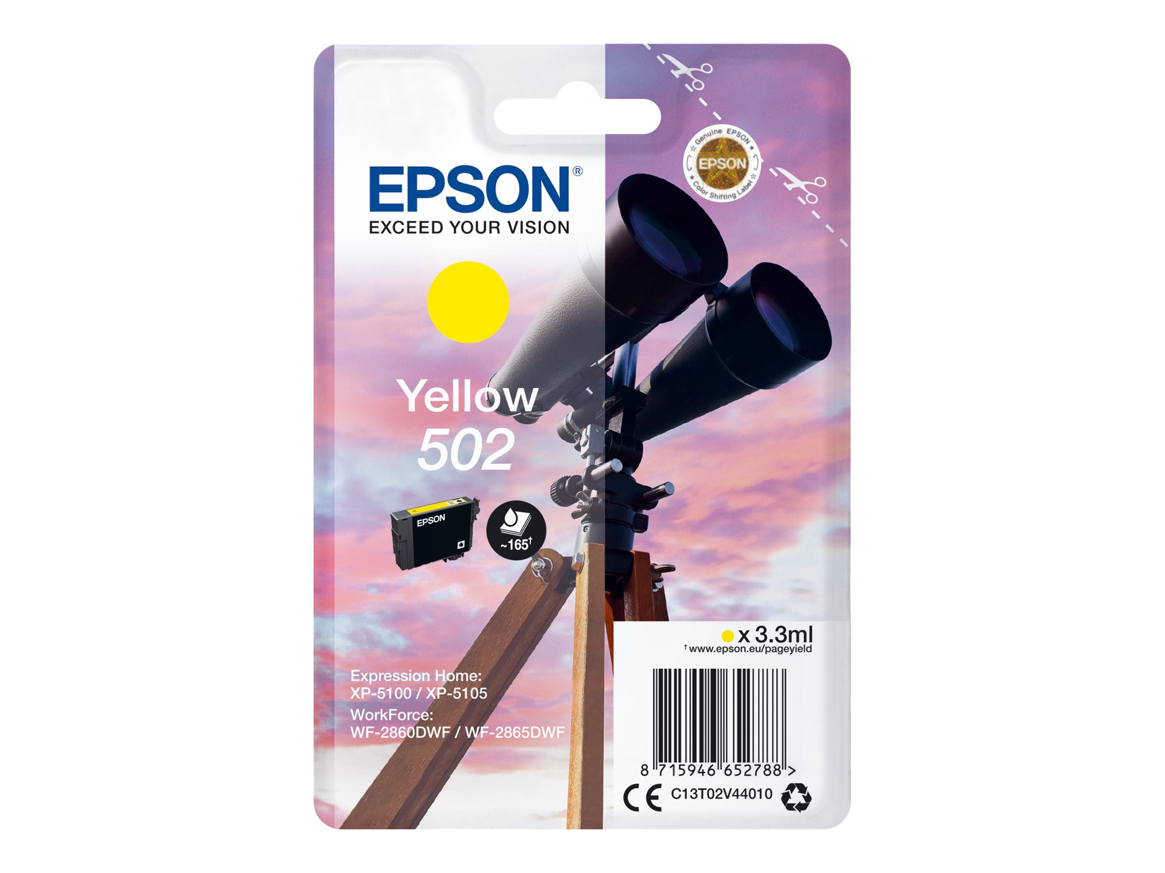 EPSON 1LB Singlepack Yellow 502 Ink Vorderansicht