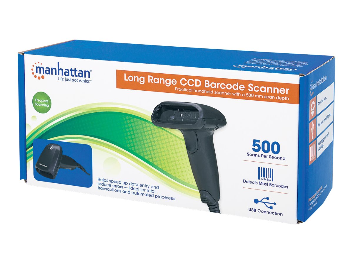 MANHATTAN Long Range CCD Barcode Scanner USB Verpackung