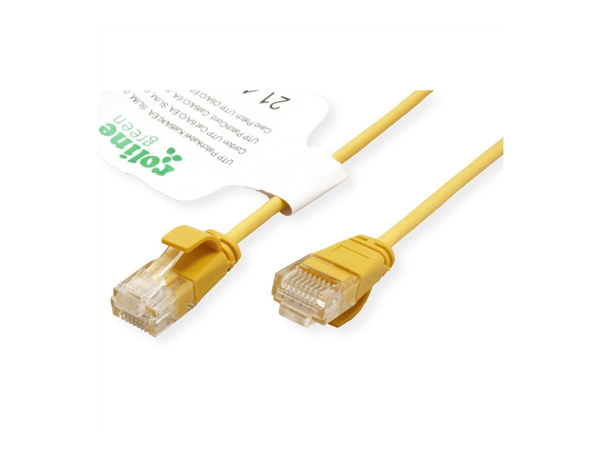 ROLINE GREEN UTP Patchkabel Kat.6A Class EA LSOH slim gelb 5m - Verpackung
