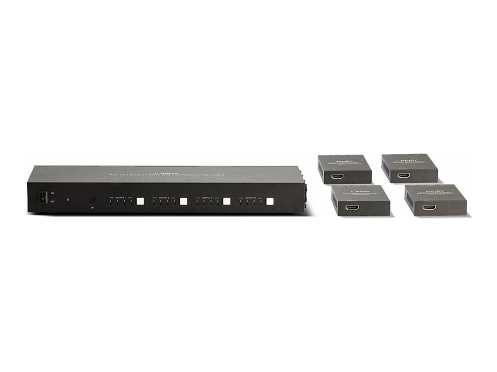 LINDY 70m Cat.6 4x4 HDMI 18G Matrix Extender Anschlussmöglichkeiten