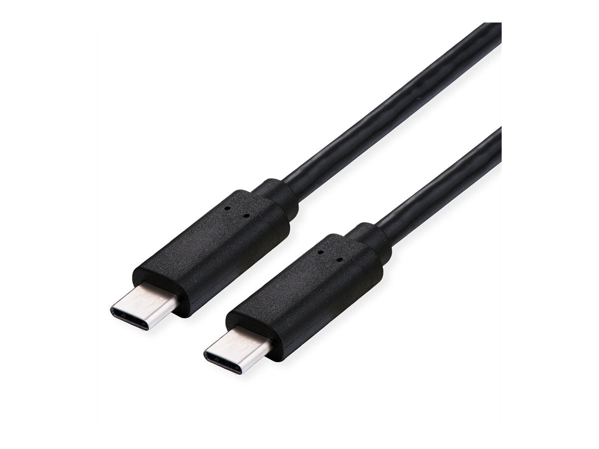 ROLINE USB4 Gen2x2 Kabel C-C ST/ST 20Gbit/s 100W schwarz 2m Vorderansicht