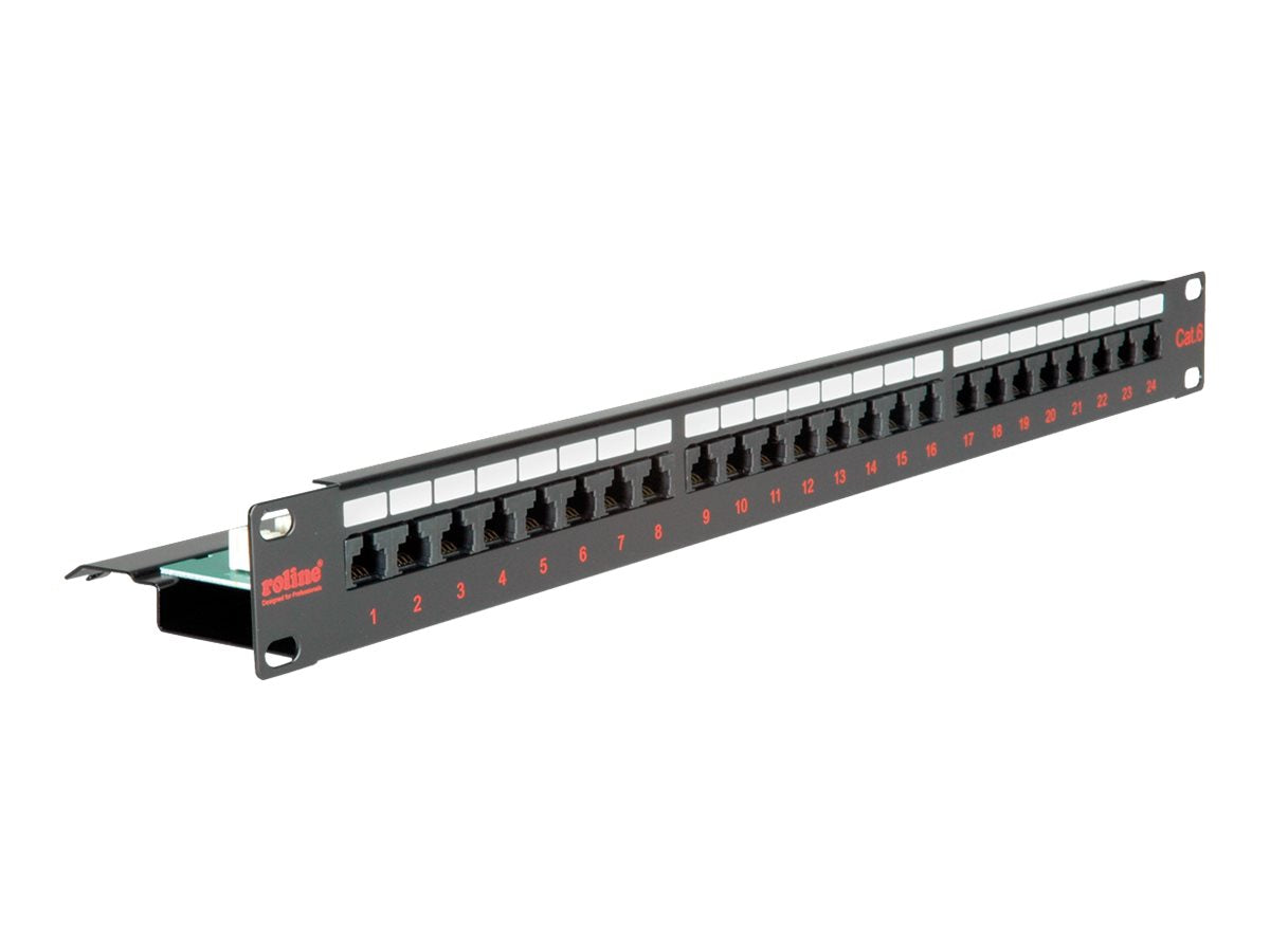 ROLINE Kat.6 Class E 48,28cm 19Zoll-Patchpanel 24P ungeschirmt schwarz - Verpackung